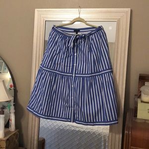 J crew blue-white striped skirt sz 14